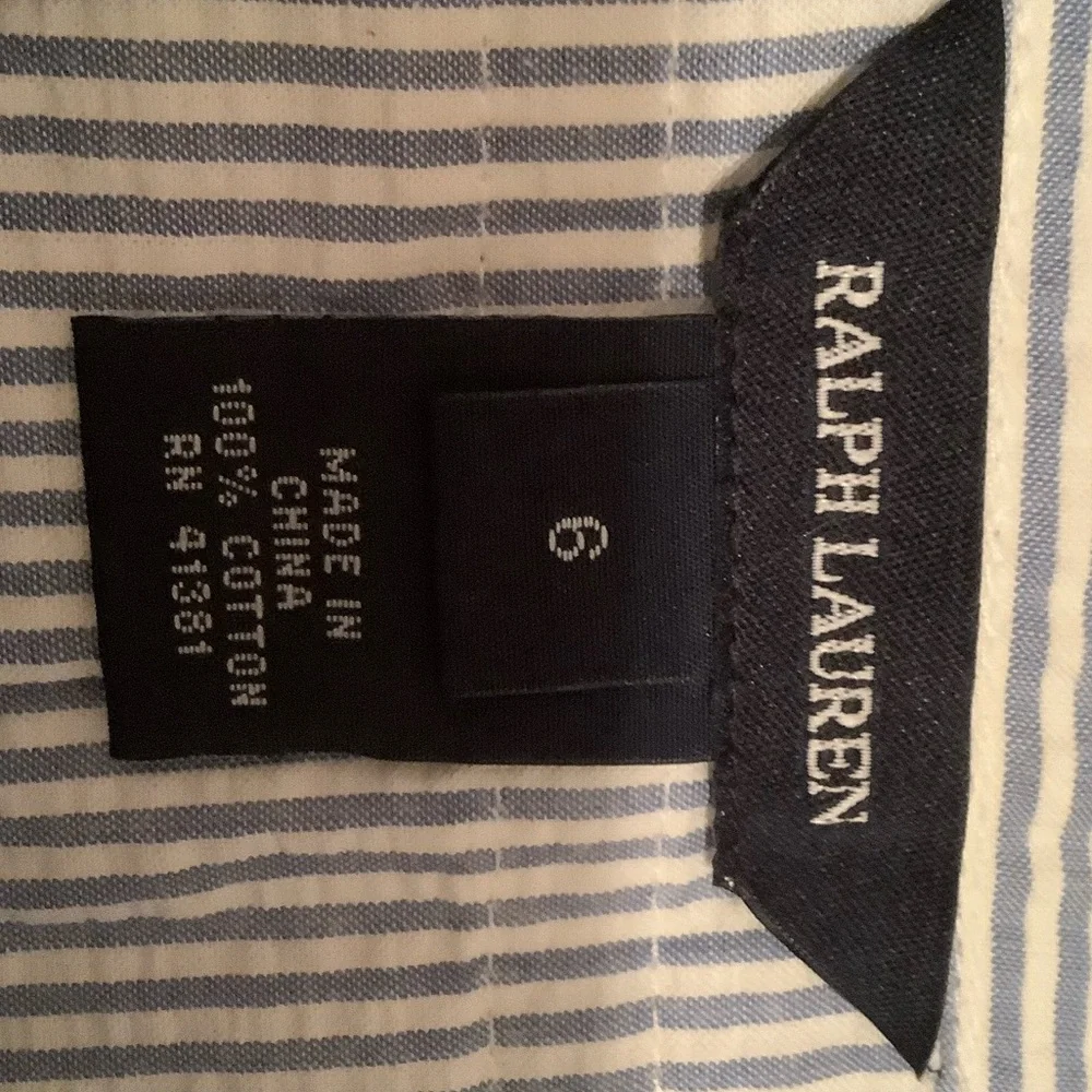 Ralph Lauren Blue and White Striped Mini Skirt